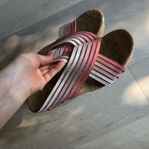 Lucky Brand Brand New Mykayla Cork Wedge Heels - Size 10 - Picture 9 of 12